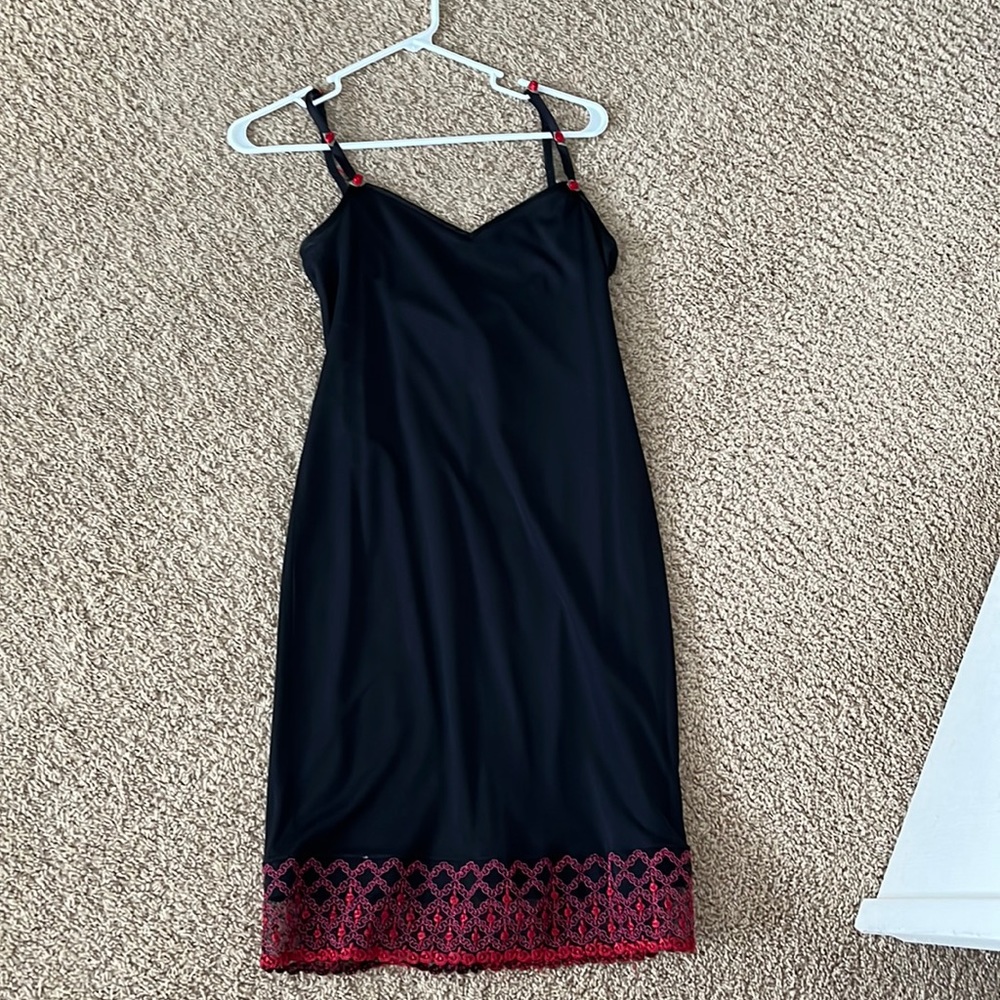 black red mesh dress